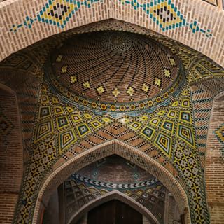  Bricks and tiles adorning the ceiling of Caravanserai of Sa'd Al-Saltaneh!  